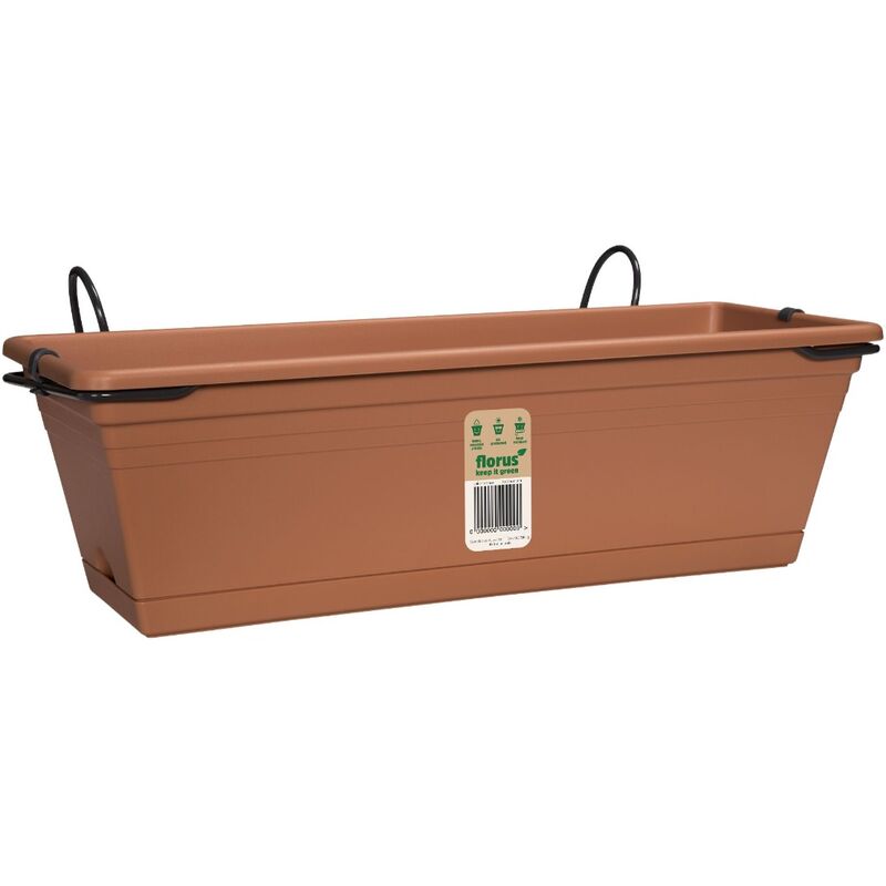 foto del prodotto fioriera balconetta mediterran balcony trough set terracotta 60cm florus