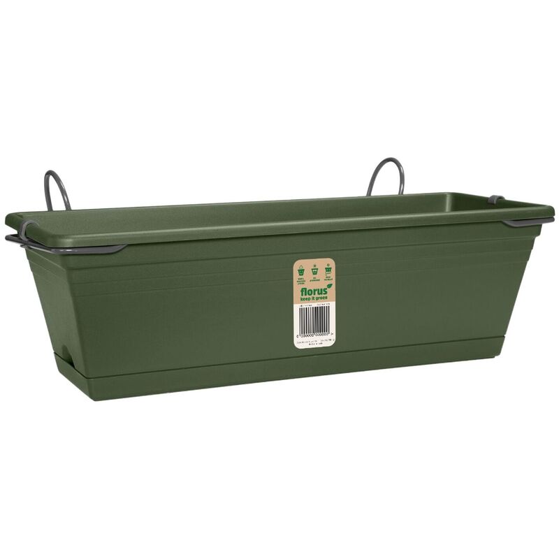 foto del prodotto fioriera balconetta mediterran balcony trough set verde 60cm florus