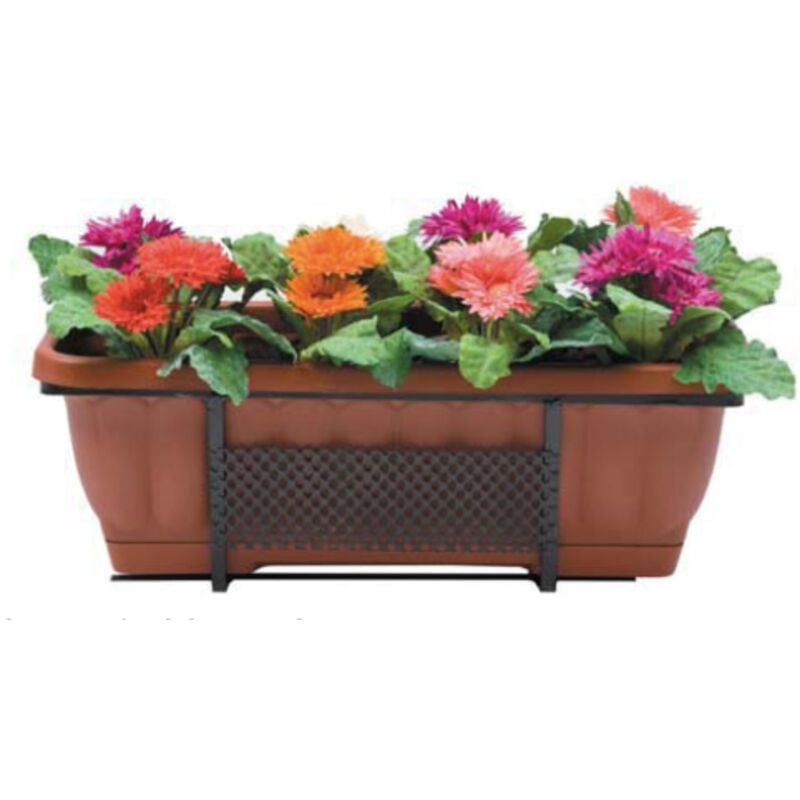 foto del prodotto fioriera balconi fioriti vaso rettangolare 50 cm in ferro battuto da balcone