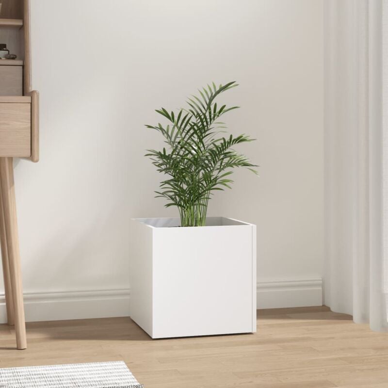 foto del prodotto fioriera bianca 40x40x40 cm in legno multistrato vidaxl
