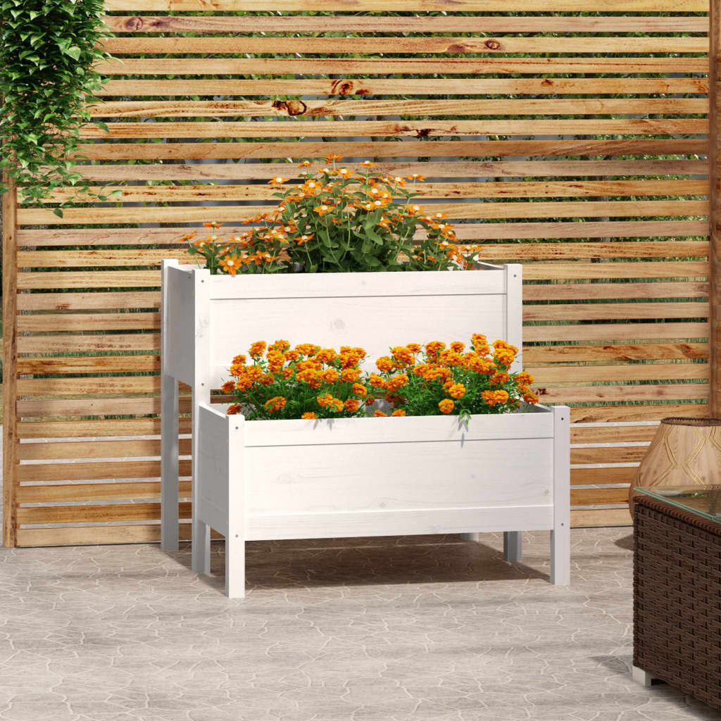 foto del prodotto fioriera bianca 84,5x84x75 cm in legno massello di pinocod mxl 128062