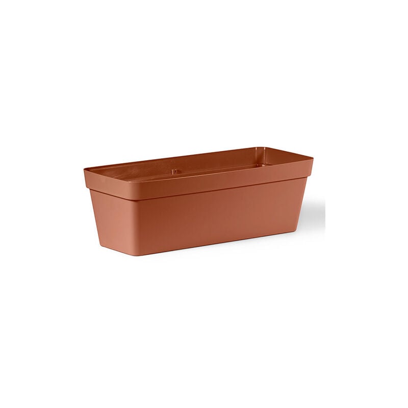 foto del prodotto fioriera cassetta cleo con supporto 50cm color terracotta veca