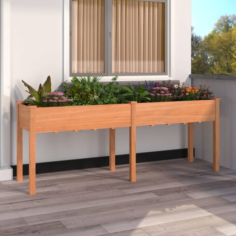 foto del prodotto fioriera con fodera marrone 203x53x76cm legno massello di abete vidaxl