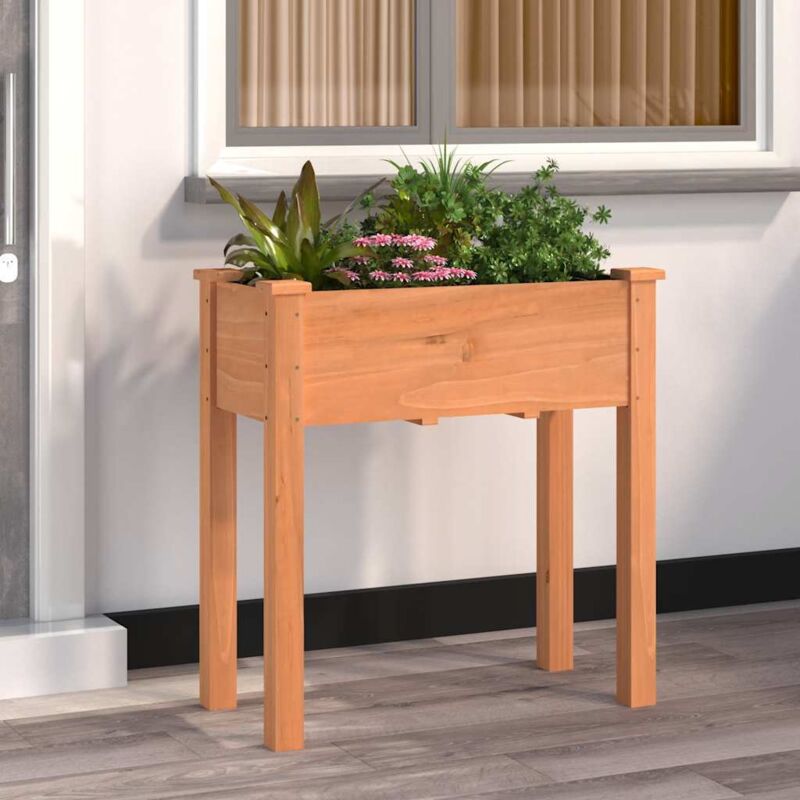 foto del prodotto fioriera con fodera marrone 71x37x76 cm legno massello di abete vidaxl