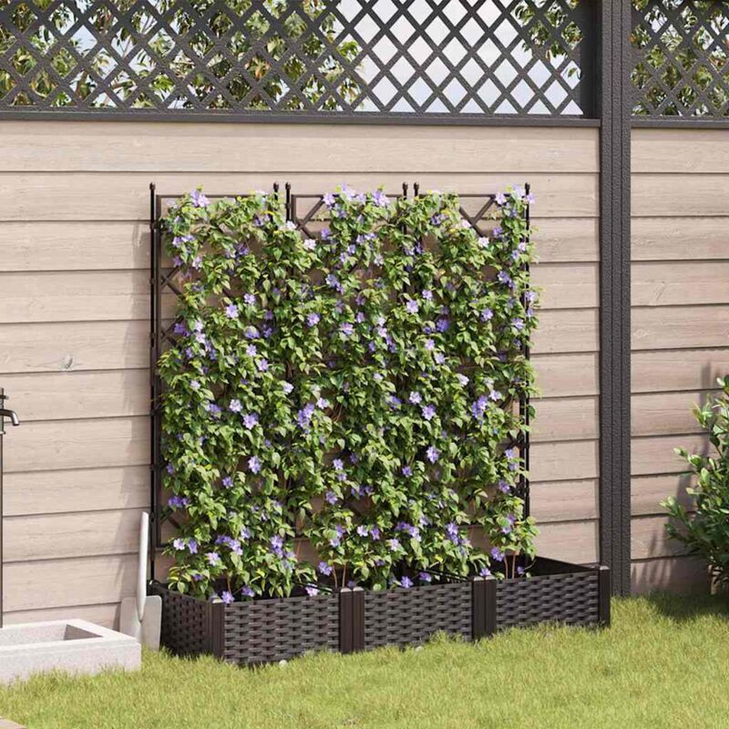 foto del prodotto fioriera con traliccio 3 pz marrone 120x40x125.5 cm vidaxl