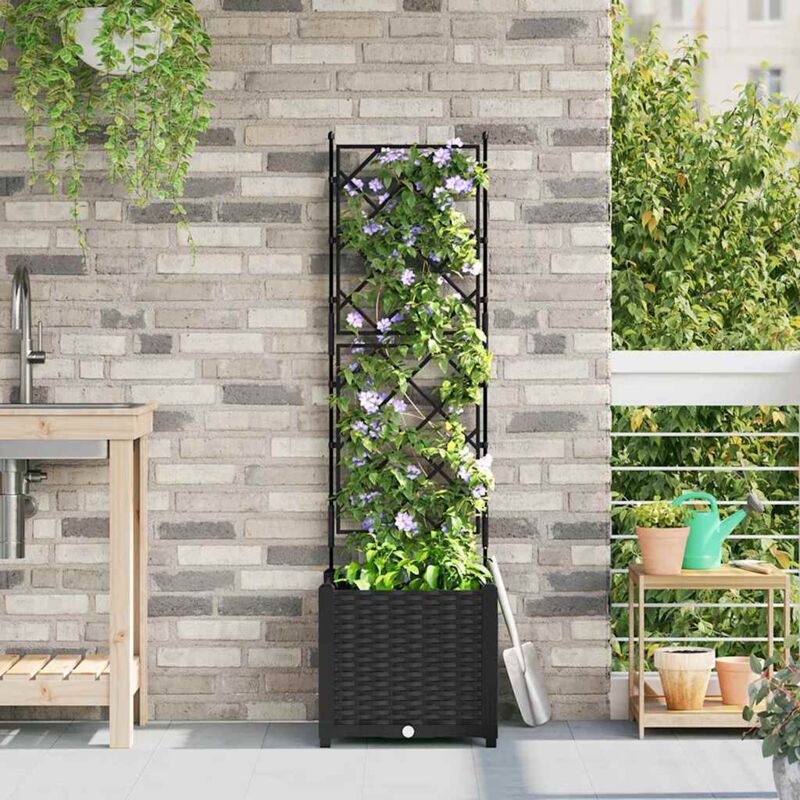 foto del prodotto fioriera con trellis nera 40x40x143 cm vidaxl