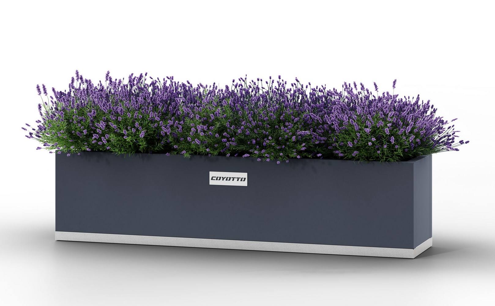 foto del prodotto fioriera da balcone in acciaio 140cm x 20cm x 20cm serie coyotto giardino patio