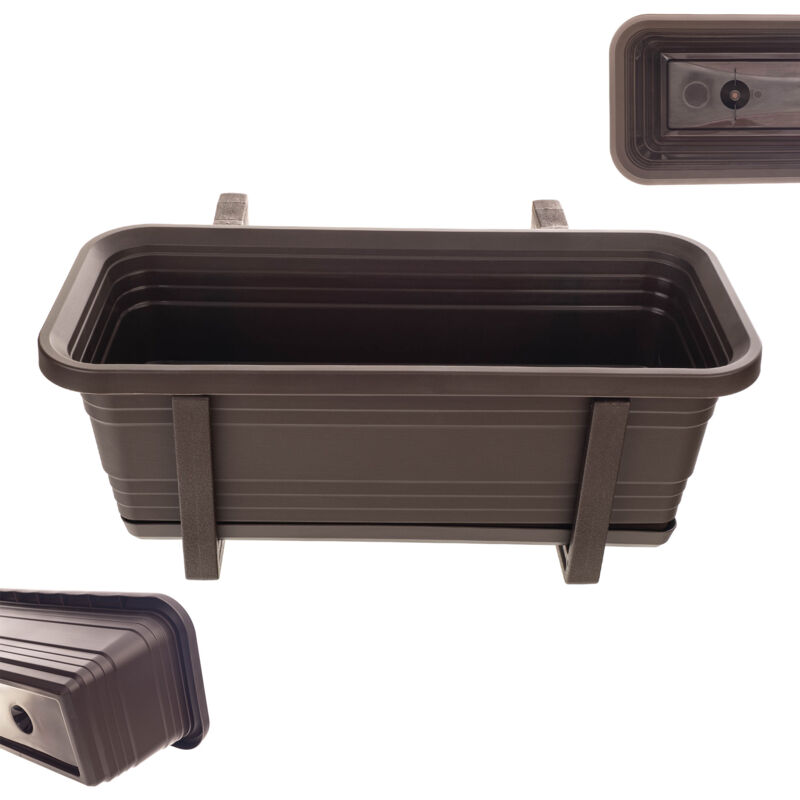 foto del prodotto fioriera da balcone vaso da fiori vaso da fiori 40 cm supporti supporto per ringhiera del balcone kadax