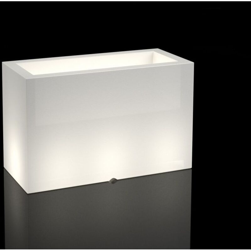foto del prodotto fioriera da esterno con illuminazione led 80x35x50 cm bianca