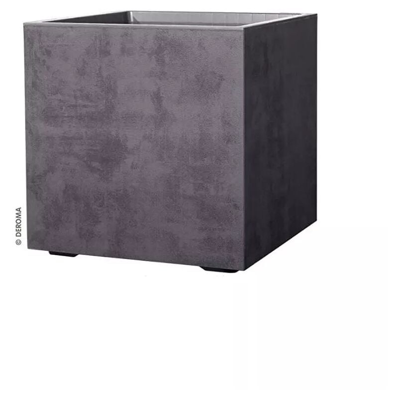 foto del prodotto fioriera da esterno deroma millenium forma cubica con ruote in resina colore antracite, 49x49x49 cm