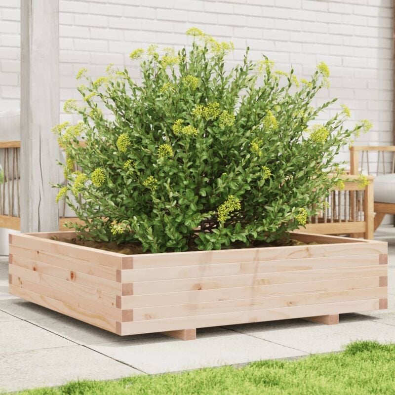 foto del prodotto fioriera da giardino 100x100x26,5 cm in legno massello di pino vidaxl