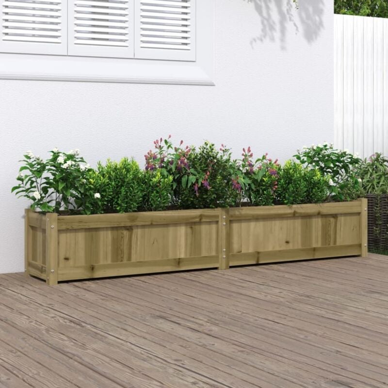 foto del prodotto fioriera da giardino 180x31x31 cm in legno di pino impregnato vidaxl