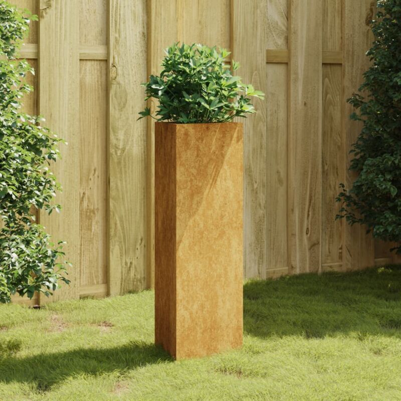 foto del prodotto fioriera da giardino 30x26x75 cm in acciaio corten vidaxl