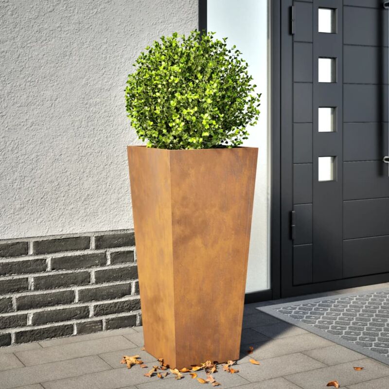 foto del prodotto fioriera da giardino 35x35x75 cm in acciaio corten vidaxl