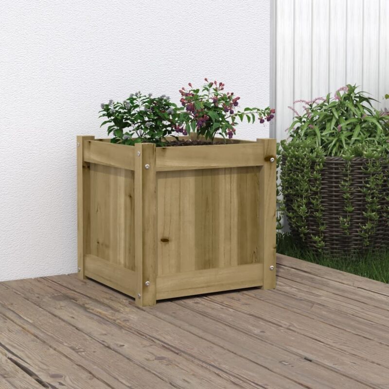 foto del prodotto fioriera da giardino 40x40x40 cm in legno di pino impregnato vidaxl