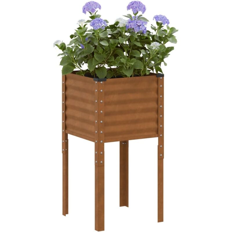 foto del prodotto fioriera da giardino 45x45x88 cm in acciaio corten vidaxl