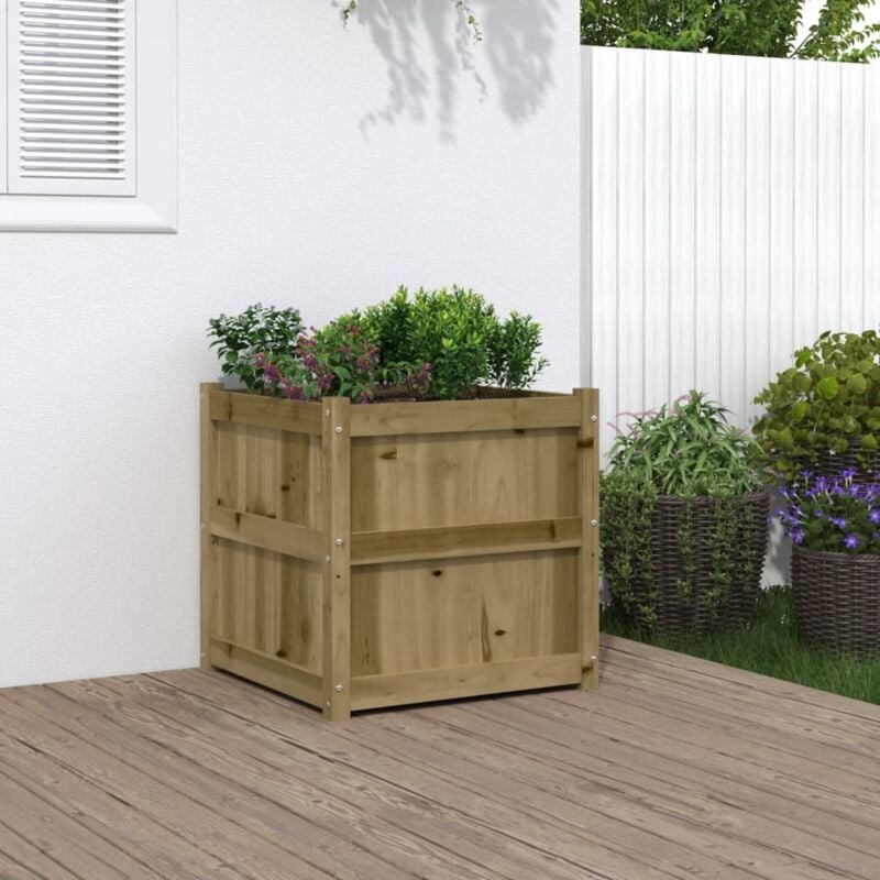 foto del prodotto fioriera da giardino 60x60x60 cm in legno di pino impregnato vidaxl