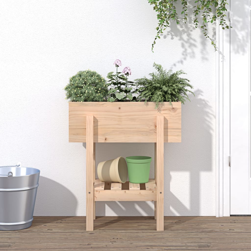 foto del prodotto fioriera da giardino 62x30x69 cm in legno massello di pinocod mxl 95288