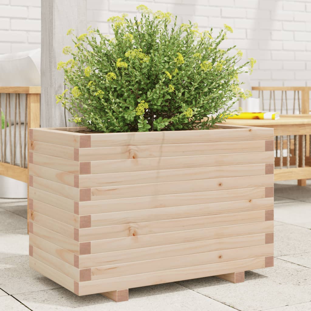 foto del prodotto fioriera da giardino 70x40x49,5 cm in legno massello di pino