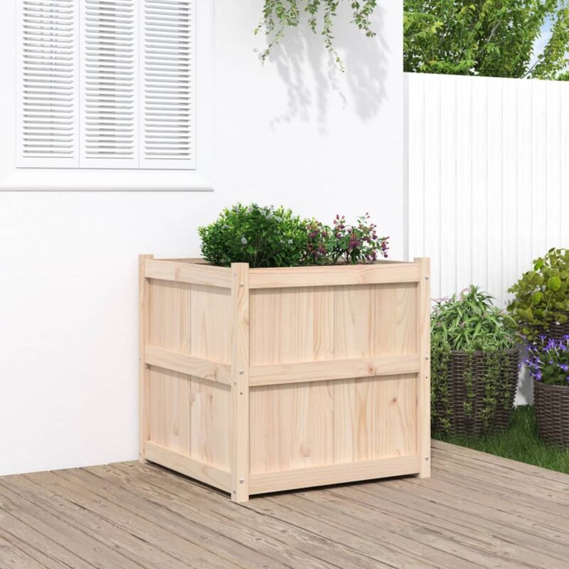 foto del prodotto fioriera da giardino 70x70x70 cm in legno massello di pinocod mxl 84612