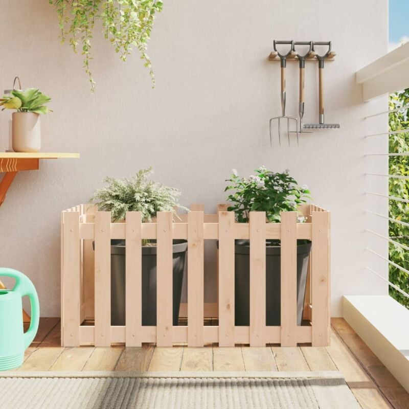 foto del prodotto fioriera da giardino a recinzione 100x50x50 cm in massello pino vidaxl