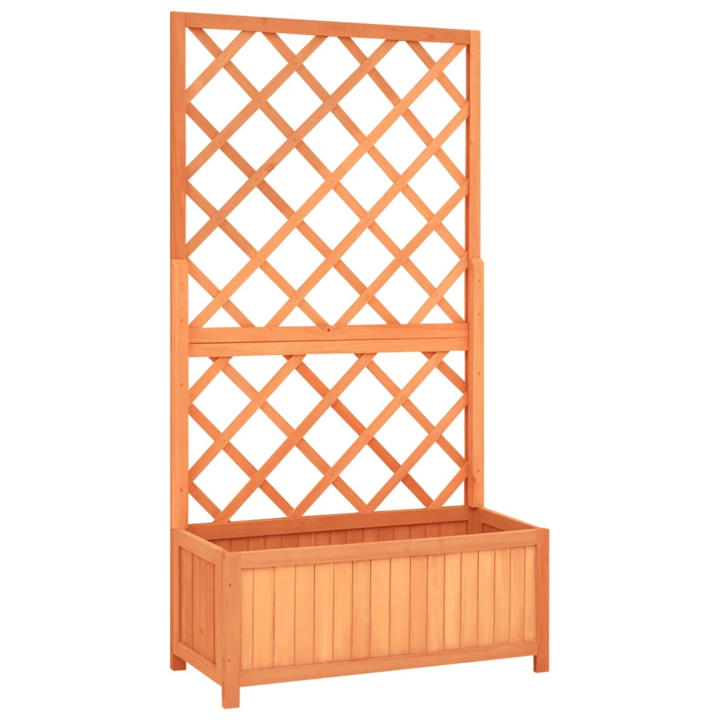 foto del prodotto fioriera da giardino a traliccio marrone 70 x 30 x 135 cm in legno di abete 02 0000879