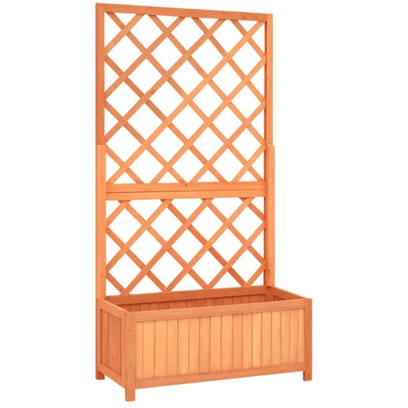 foto del prodotto fioriera da giardino a traliccio marrone 70 x 30 x 135 cm in legno di abete