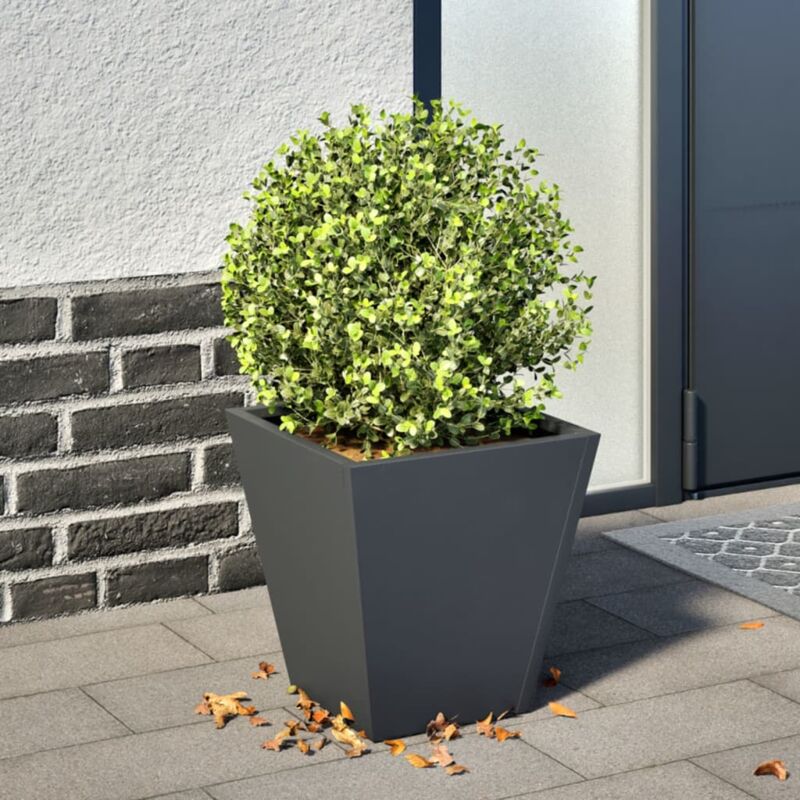 foto del prodotto fioriera da giardino antracite 30x30x30 cm in acciaio vidaxl