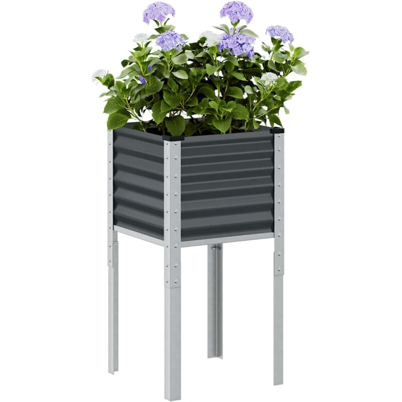 foto del prodotto fioriera da giardino antracite 45x45x88 cm in acciaio vidaxl