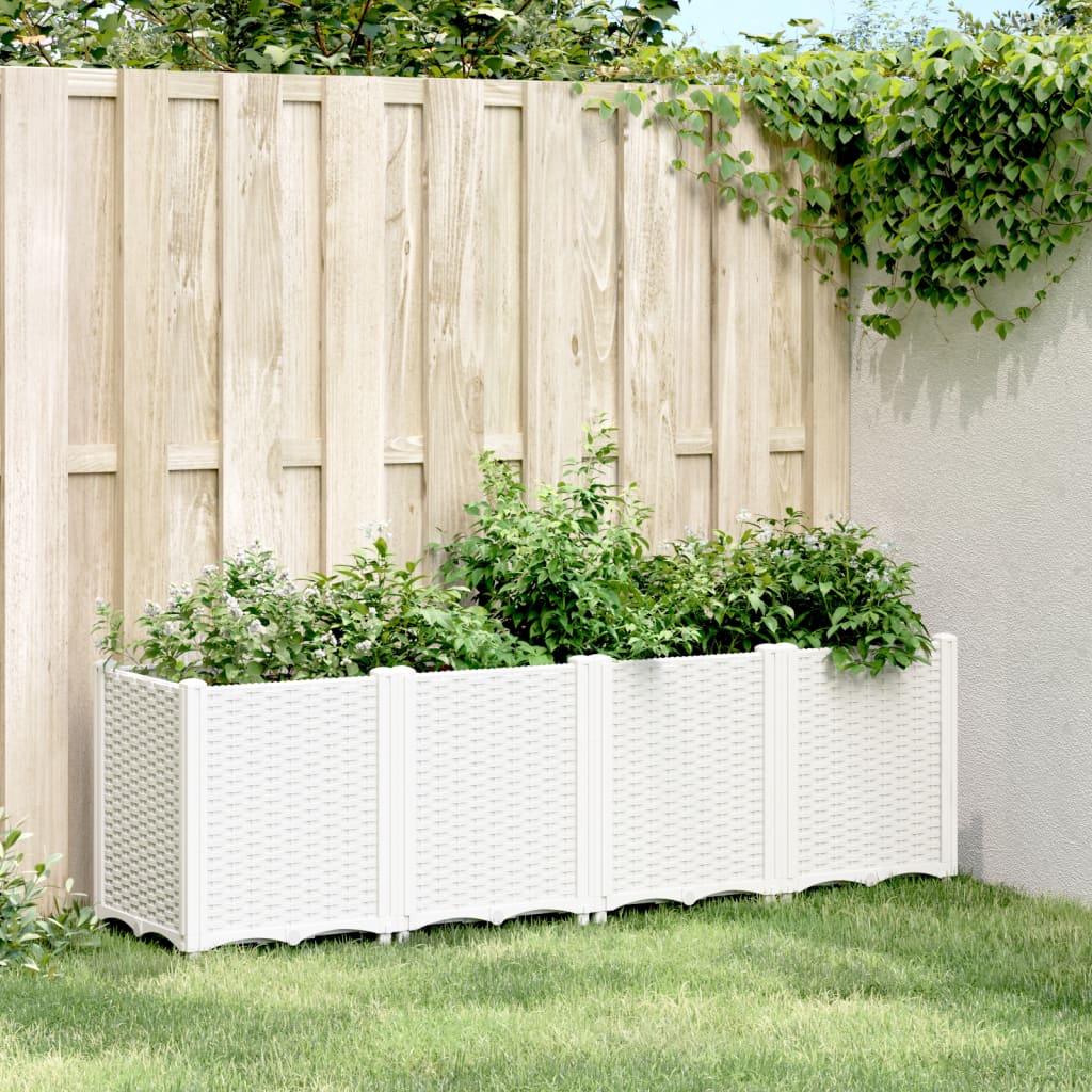 foto del prodotto fioriera da giardino bianca 160x40x53 cm in ppcod mxl 90787