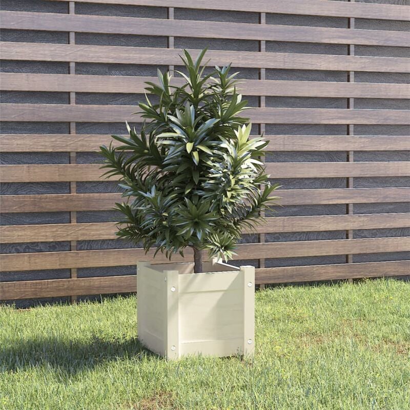 foto del prodotto fioriera da giardino bianca 31x31x31 cm legno massello di pino vidaxl