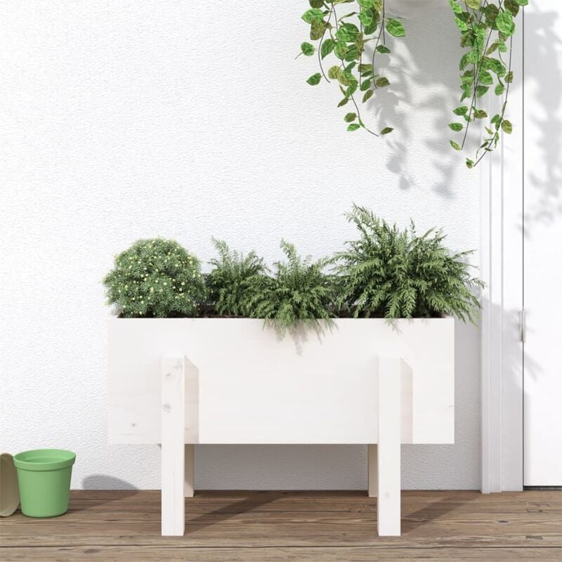 foto del prodotto fioriera da giardino bianca 62x30x38 cm legno massello di pino vidaxl