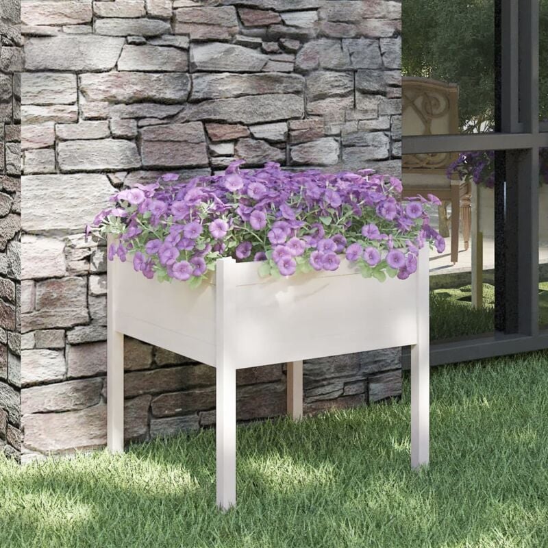 foto del prodotto fioriera da giardino bianca 70x70x70 cm legno massello di pino vidaxl