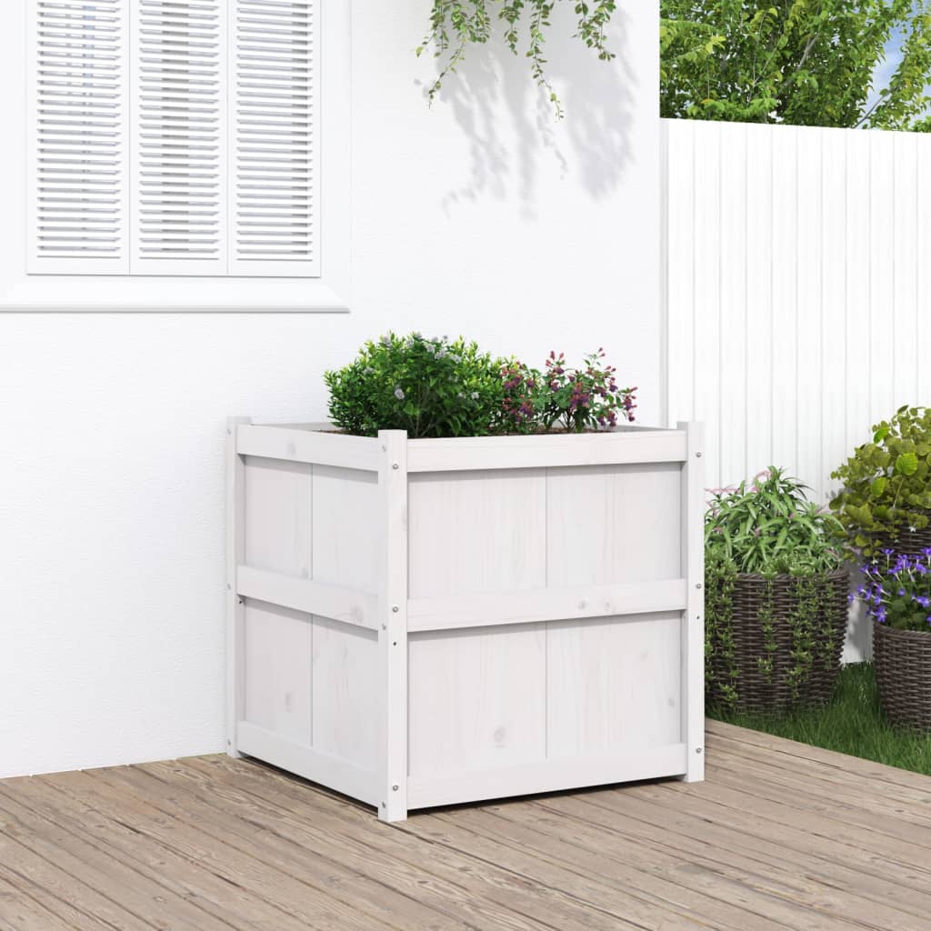 foto del prodotto fioriera da giardino bianca 70x70x70 cm legno massello di pino vidaxl