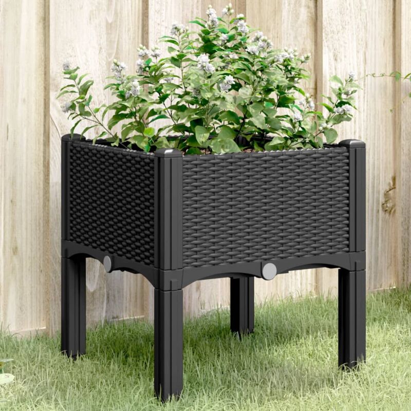 foto del prodotto fioriera da giardino con gambe nera 40x40x42 cm in pp vidaxl