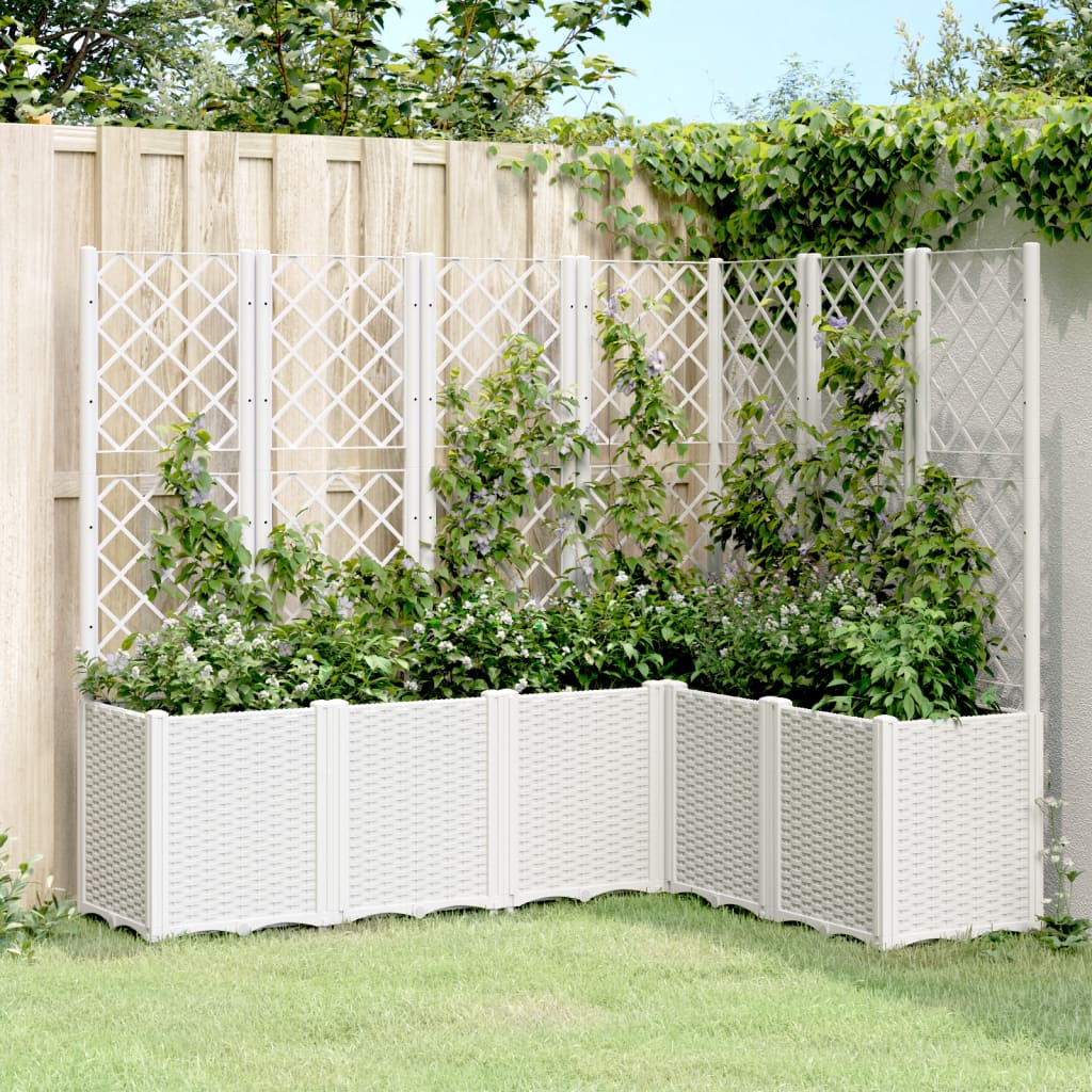 foto del prodotto fioriera da giardino con graticcio bianco 160x120x140 cm in ppcod mxl 114094