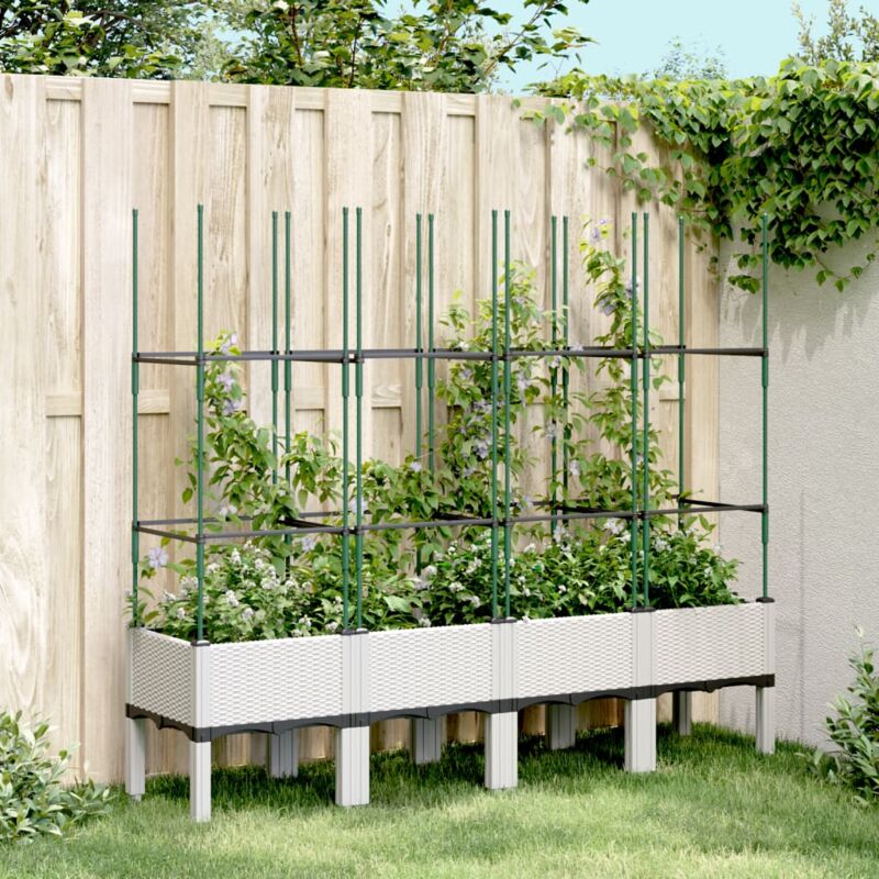 foto del prodotto fioriera da giardino con graticcio bianco 160x40x142,5 cm pp vidaxl