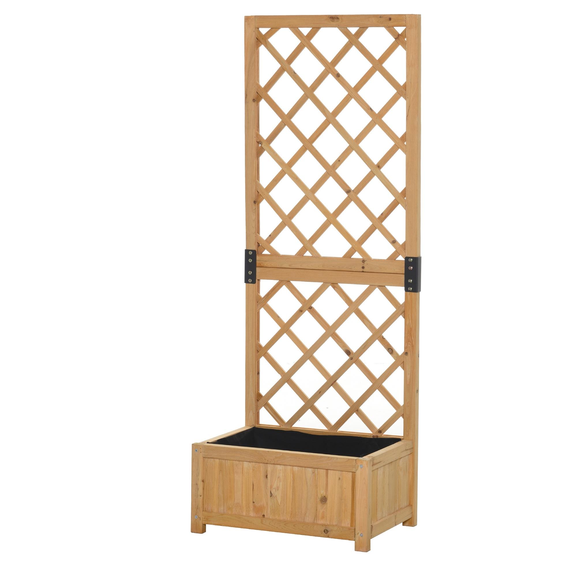 foto del prodotto fioriera da giardino con griglia 60x40x160 cm in legno