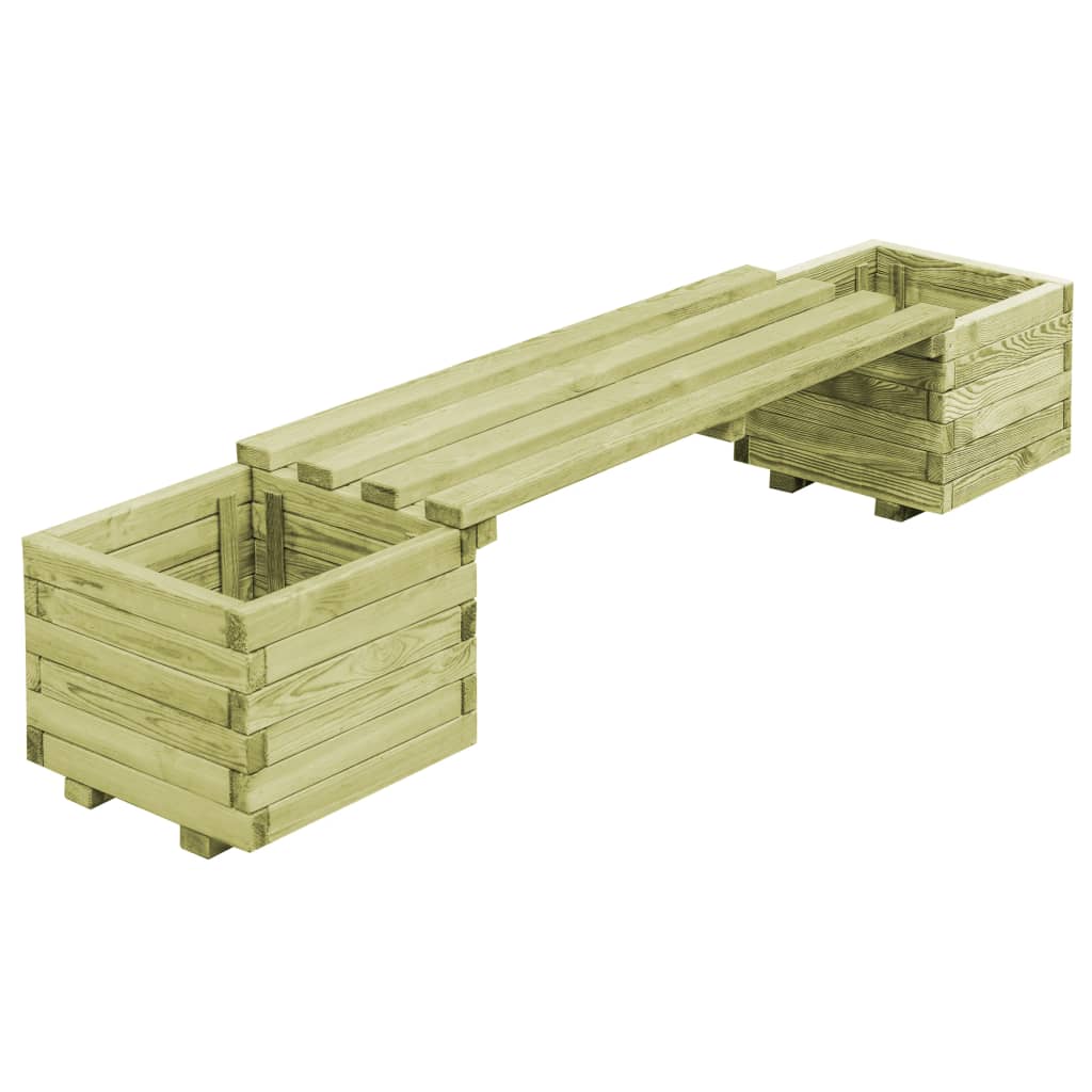 foto del prodotto fioriera da giardino con panca in legno di pino impregnato cod mxl 67070