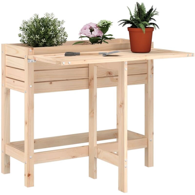 foto del prodotto fioriera da giardino con piano pieghevole legno massello pino vidaxl