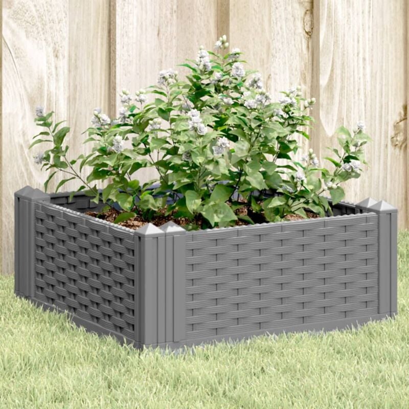 foto del prodotto fioriera da giardino con picchetti grigia 42,5x42,5x28,5 cm pp vidaxl