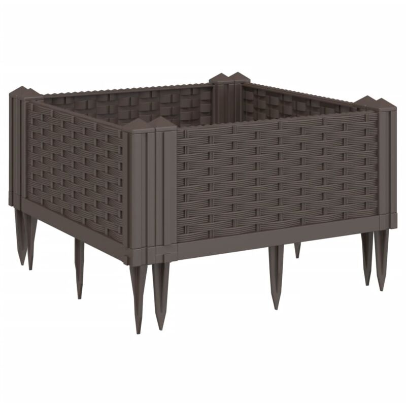 foto del prodotto fioriera da giardino con picchetti marrone 42,5x42,5x28,5 cm pp vidaxl