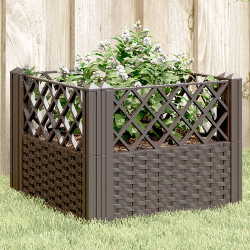 foto del prodotto fioriera da giardino con picchetti marrone 43,5x43,5x43,5 cm pp vidaxl