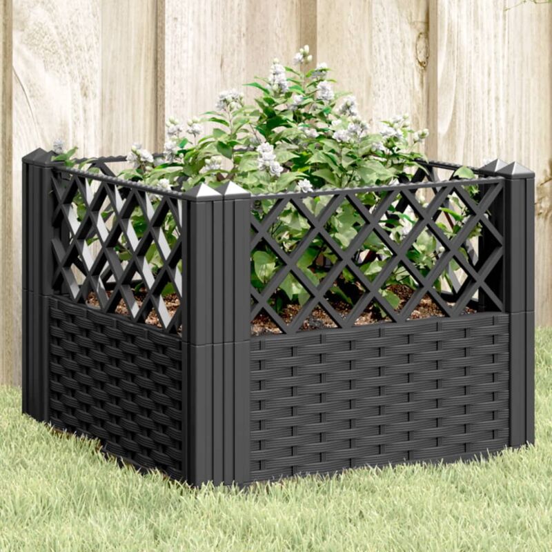 foto del prodotto fioriera da giardino con picchetti nera 43,5x43,5x43,5 cm pp vidaxl