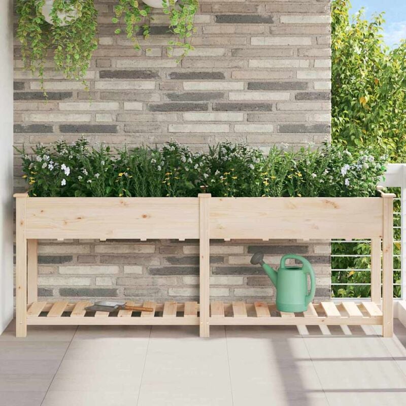 foto del prodotto fioriera da giardino con ripiano 203x53x76 cm in legno massello di abete vidaxl