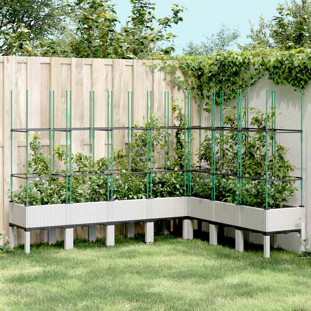 foto del prodotto fioriera da giardino con traliccio bianco 200x160x142,5cm in ppcod mxl 91916
