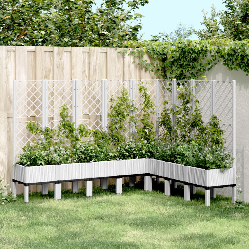 foto del prodotto fioriera da giardino con traliccio bianco 200x160x142 cm in pp