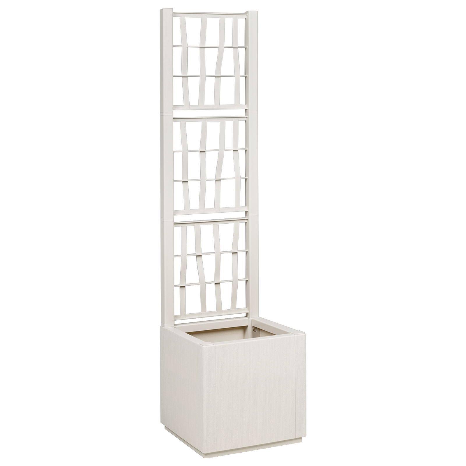 foto del prodotto fioriera da giardino con trellis bianco 36x36x140 cm pp