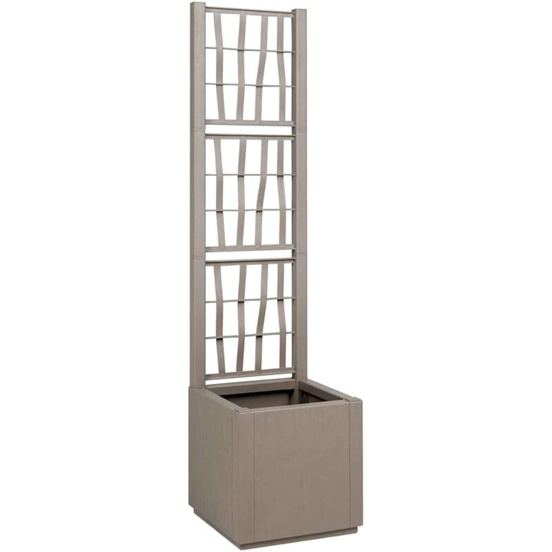 foto del prodotto fioriera da giardino con trellis marrone chiaro 36x36x140 cm in pp vidaxl