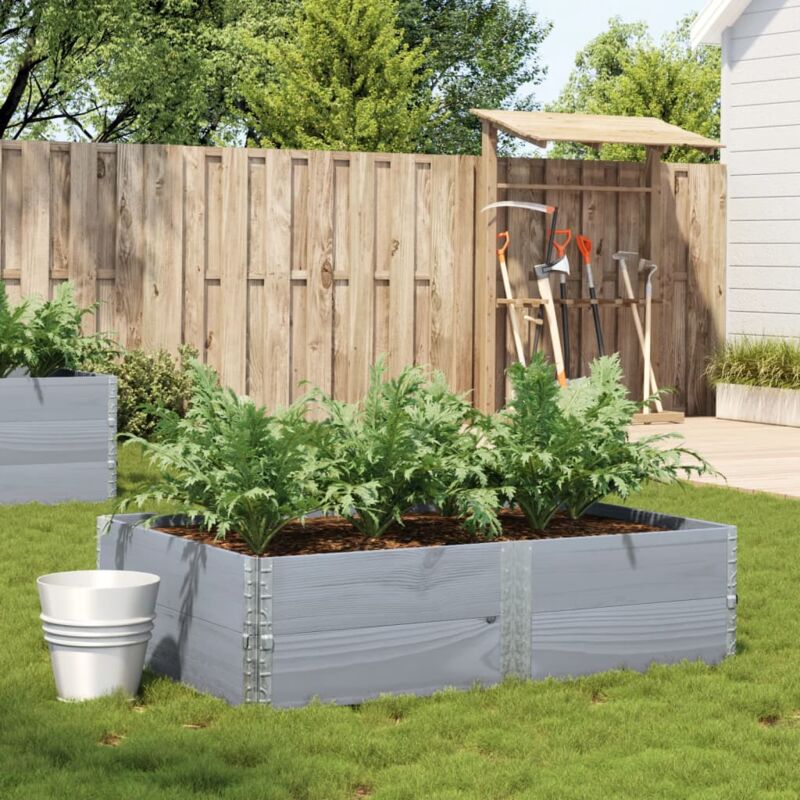 foto del prodotto fioriera da giardino grigia 150x100 cm legno massello di pino vidaxl